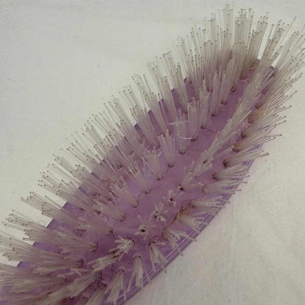 Genuine Vintage STANDARD Nylon Hair Brush Purple Marbled Pearlescent Mid Century